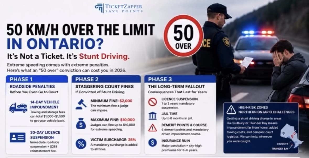 How Much Is an 50 Over Speeding Ticket in Ontario?